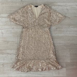 SOLD! Champagne Sequin Dress size XS